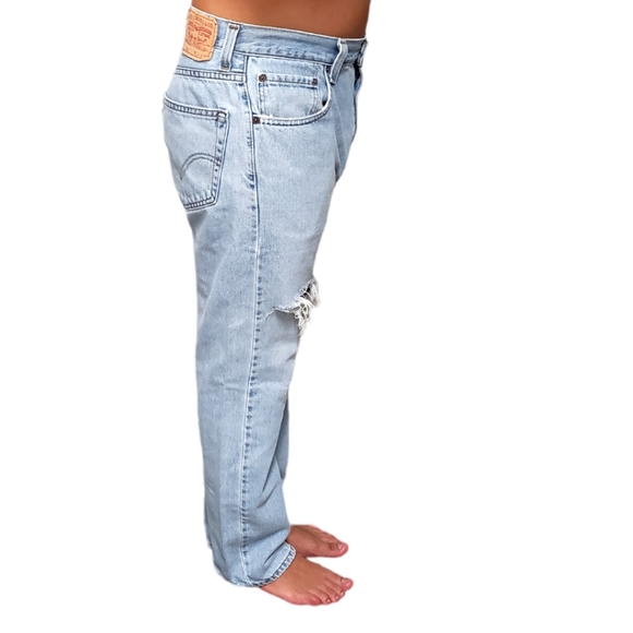 Levi's Vtg 90'S 505 Straight Leg Light Wash Men's Jean's Sz:34x32 (Rare Red Tab) - Picture 5 of 16